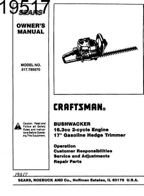 Craftsman L User Manual Hedge Trimmer Manuals And