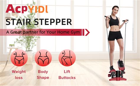 Steppers For Exercise Mini Stair Stepper With Resistance Bands And Calories Count