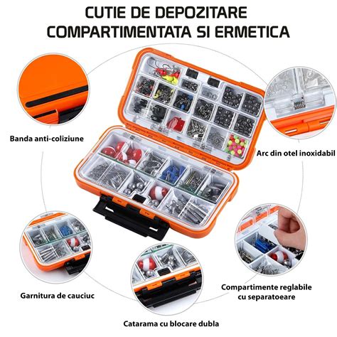 Set Accesorii Pentru Pescuit Kit Complet De Jiguri Si Carligi