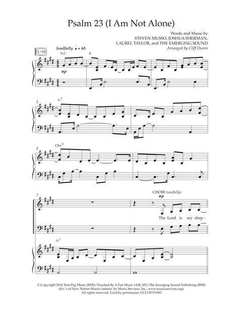 Psalm 23 I Am Not Alone Choral Anthem SATB Sheet Music PDF Lifeway