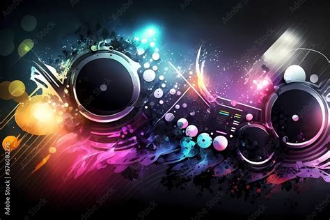 Futuristic Music Abstract Visual Background Trendy Techno Beat