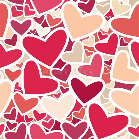 Seamless Pattern Of Colored Hearts Stock Vector Illustration Of