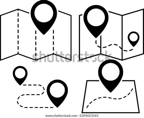 Map Icon Set Vector Stock Vector (Royalty Free) 2204023565 | Shutterstock