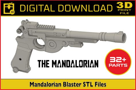 Mandalorian Blaster Pistol Stl Files