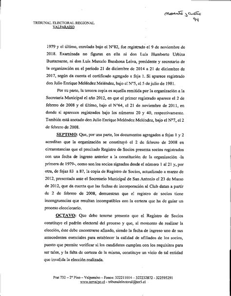 Fallo Emitido Por El Tribunal Electoral De La Organizaci N Club Social