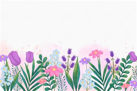 Fundo Plano Floral Ilustra O Desenhada M O Em Aquarela Vetor