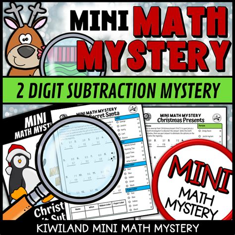 Mini Math Mystery Christmas Digit Subtraction With Regrouping Made