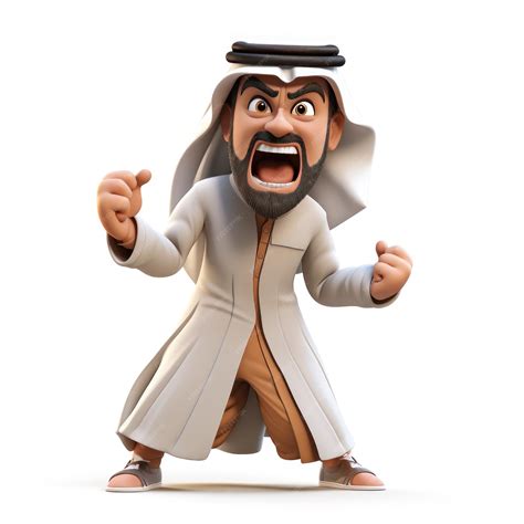 Premium Photo | 3d angry arabic man outrage