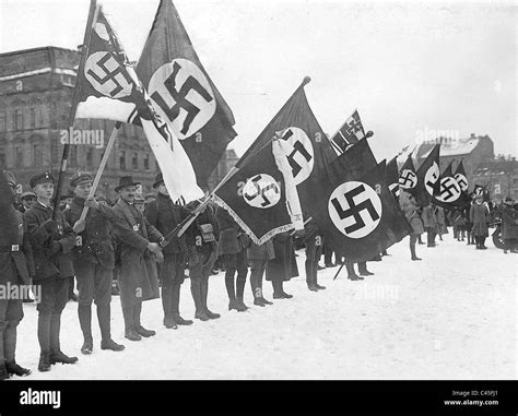 Flag parade at the 1st convention of the Nazi Party Stock Photo - Alamy