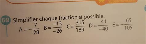 Simplifier Chaque Fraction Si Possiblec Est Pour Demain Svpmerci