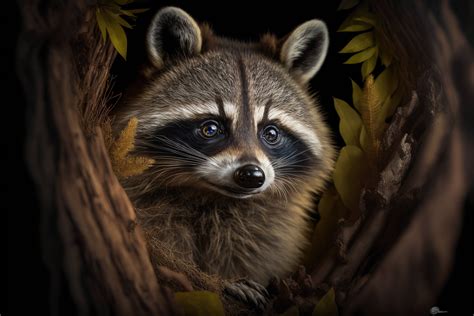 A stunning wild raccoon from nature