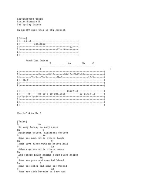 Kaleidoscope World | Song Structure | Music Theory