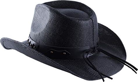 Western Outback Chapeau De Cowboy En Toile De Paille Pour Homme Et