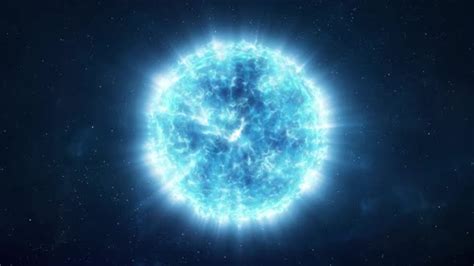 Approaching A Bright Blue Star In The Depths Of Space Motion Graphics