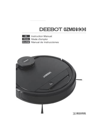 ECOVACS DEEBOT OZMO 930 Instruction Manual Manualzz