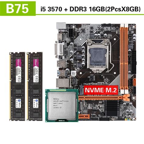 Conjunto de placa mãe kllisre b75 intel core i5 3570 2x8 gb 16 gb