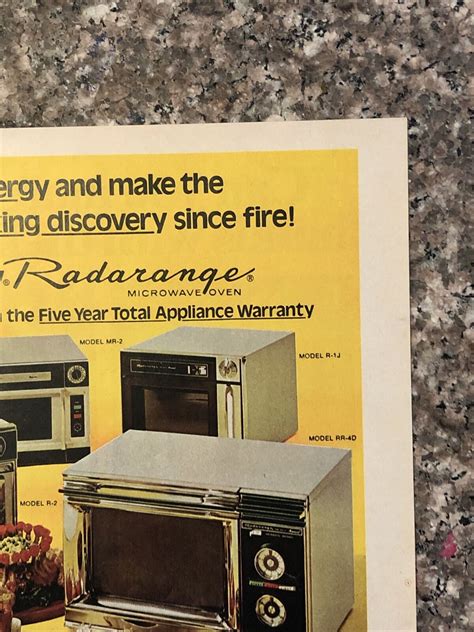 Print Ad Amana Radarange Microwave Oven Year Warranty Vtg