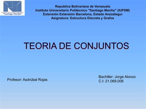 Teoria De Conjuntos Ppt