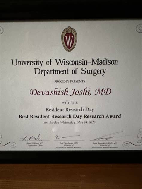 Dev Joshi Wins Best Resident Research Day Research Award Liver