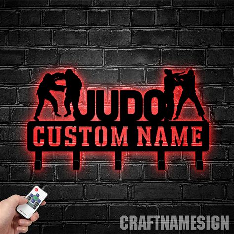 Custom Judo Decorative Metal Wall Hangings Craft Name Sign