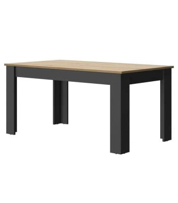 Table Repas Extensible Bois Fonc Et Acier Noir L Matika Maisons