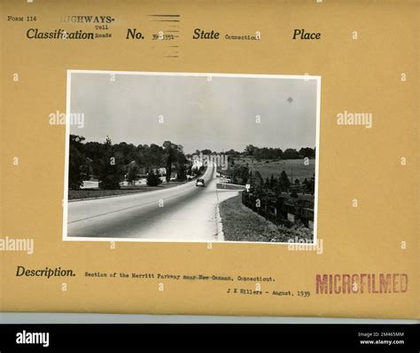 Section of the Merritt Parkway near New Canaan. Original caption ...