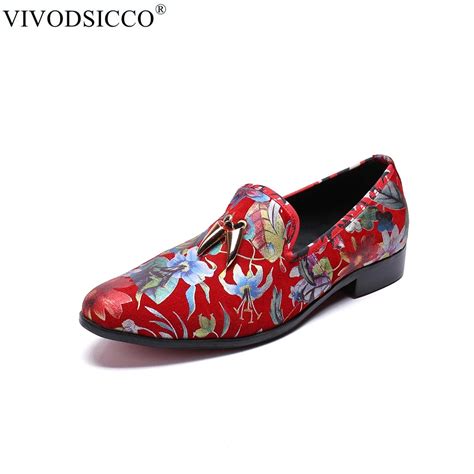 Vivodsicco Men Loafers Luxury Designer Slip On Mens Loafer Shoes Red