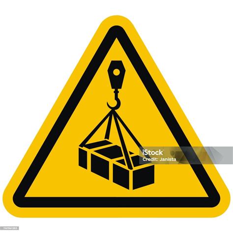 Iso 7010 W015 Warning Overhead Load Vector Icon Stock Illustration