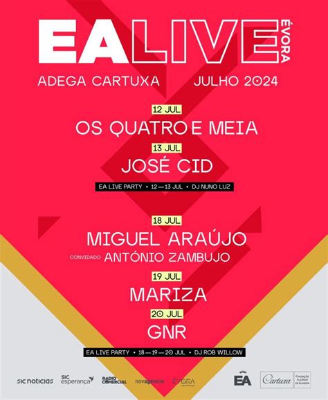 EA Live 2024 conta Os Quatro e Meia José Cid Miguel Araújo