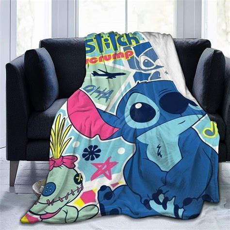 Stitch With Lilo Fleece Throw Blankets Ultra Soft Cozy Warm Etsy