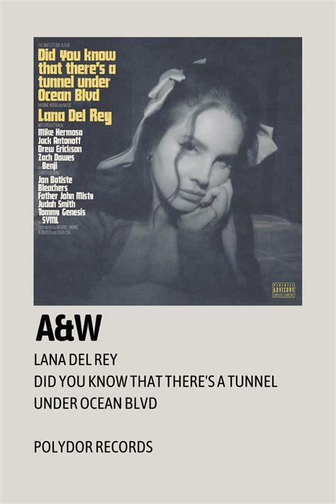 Aandw ⏐ Lana Del Rey ⏐ Did You Know That Theres A Tunnel Under Ocean