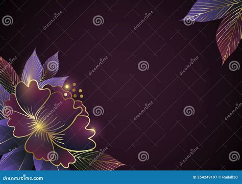 Fondo Lujoso Con Adorno De Flores Y Hojas Ilustración Del Vector Ilustración De Lujoso