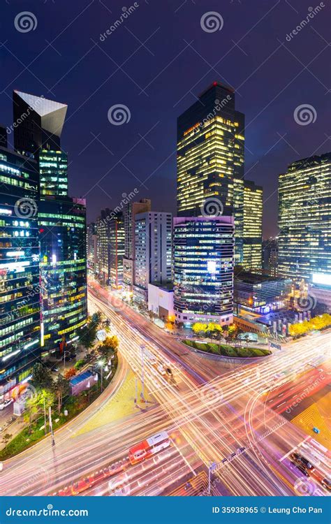 Gangnam district in Seoul stock image. Image of corporate - 35938965