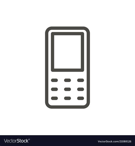 Mobile phone icon line old cellphone symbol Vector Image