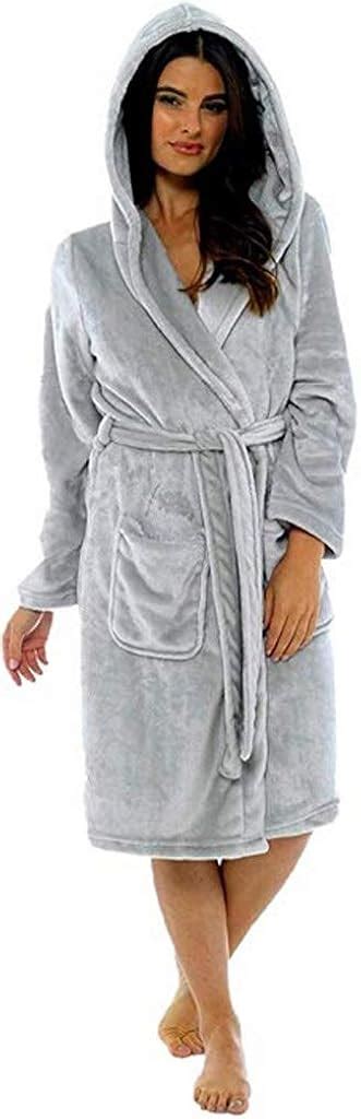 Peignoir Capuche Femme De Bain Polaire Ultra Doux Flanelle Robe De