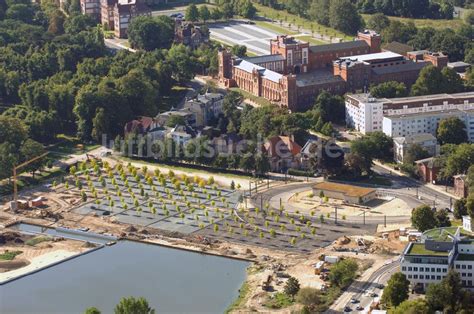 Luftbild Schwerin Blick auf das BUGA 2009 Gelände rund um den