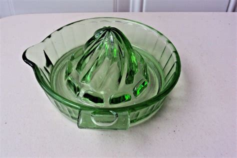 Vtg Green Depression Glass Juicer Nice Antique Price Guide