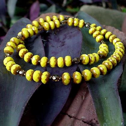 bright yellow necklace | gold | bronze | beads