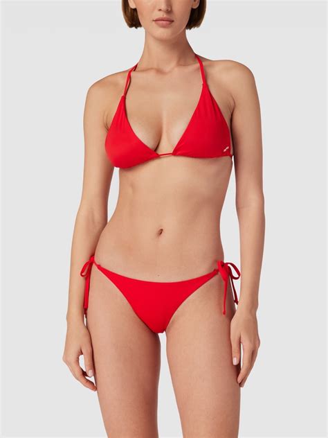 HUGO Bikini Oberteil Mit Label Print Modell PURE Rot Online Kaufen