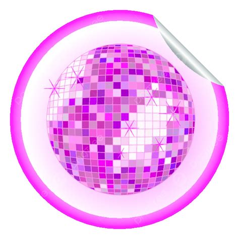 Disco Ball Purple Sticker Pattern Dance Design Vector Pattern Dance