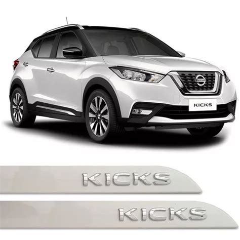 Jogo Friso Lateral Branco Diamond Nissan Kicks Cromado 2019