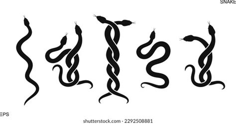 Snake Silhouette Set Isolated Snake Silhouette Stock Vector Royalty