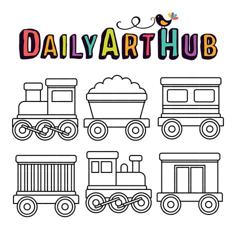 Train Outline Clip Art Set – Daily Art Hub – Free Clip Art Everyday