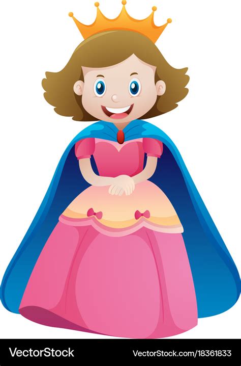 Princess In Pink Dress Royalty Free Vector Image