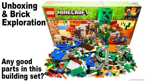 LEGO Minecraft Creeper Mine Unboxing Brick Exploration 21155 YouTube