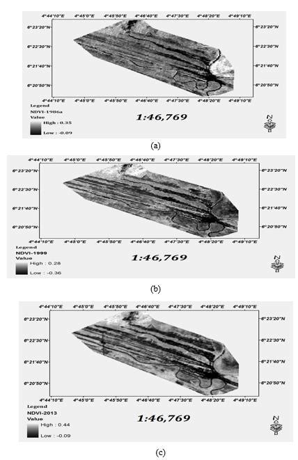 Normalized Differential Vegetation Index Maps Part Of The Study Area