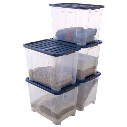 Lot De Bo Tes De Rangement En Plastique Transparent L Empilables