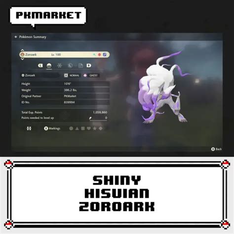 Shiny Alpha Hisuian Zorua Zoroark Iv Pokemon Legends Arceus Nintendo