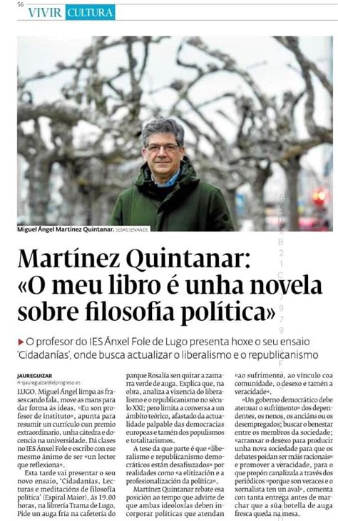 Miguel Ángel Martínez Quintanar O meu libro é unha novela sobre