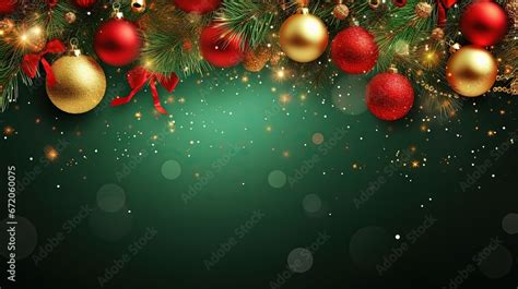 Square Banner With Gold And Red Christmas Symbols And Text Christmas